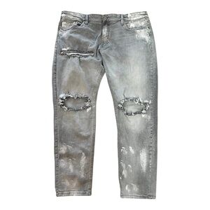 Jordan Craig Distressed Light Gray Jeans Men’s 42/32